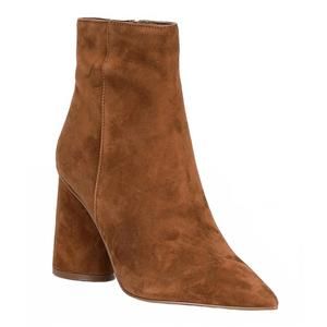 NEW STEVE MADDEN women's suede pointed toe booties in brown